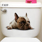 3D Cat & Dog Toilet Stickers