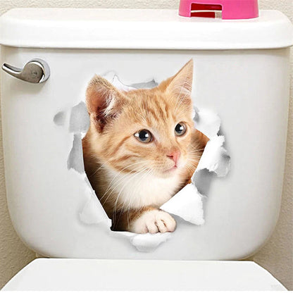 3D Cat & Dog Toilet Stickers