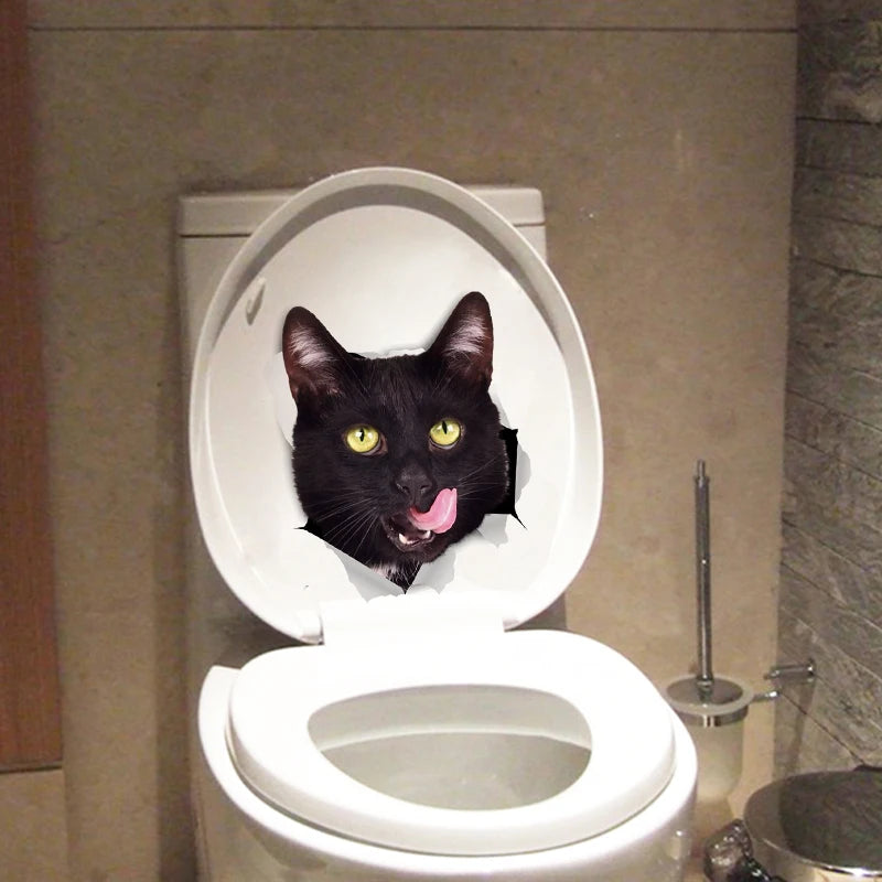 3D Cat & Dog Toilet Stickers