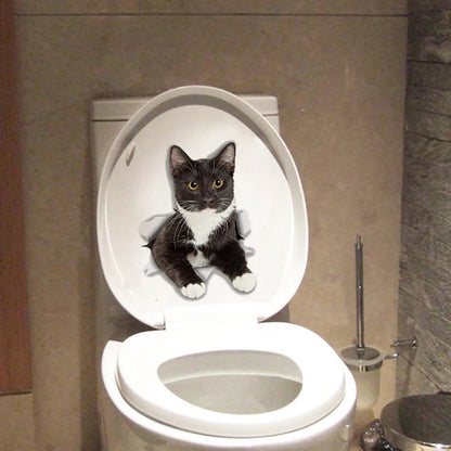 3D Cat & Dog Toilet Stickers