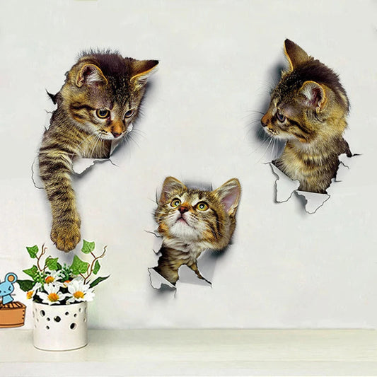 3D Cat Wall Sticker Art Decor