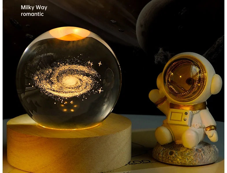 3D Galaxy Crystal Ball Lamp