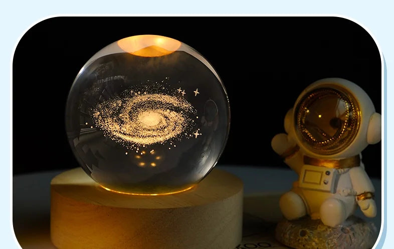 3D Galaxy Crystal Ball Lamp