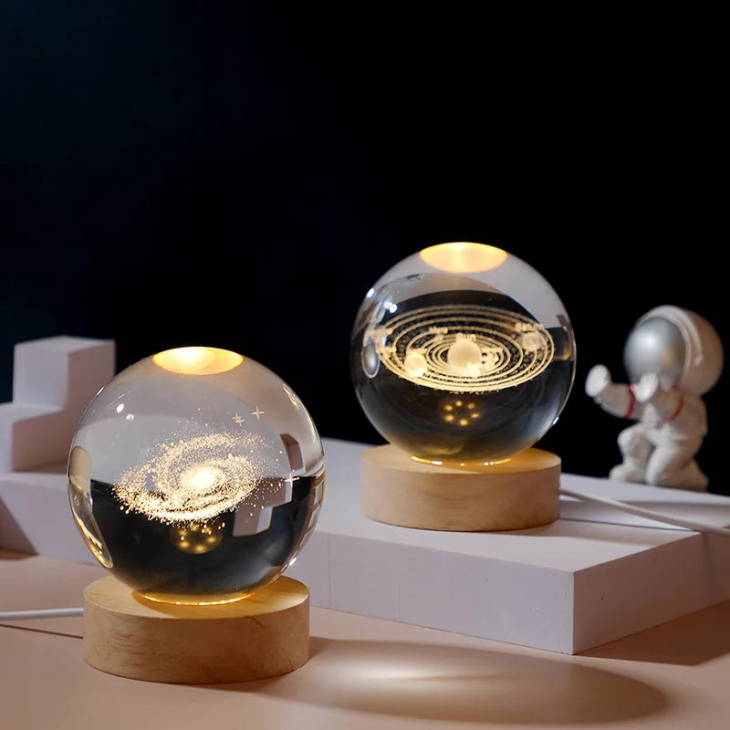 3D Galaxy Crystal Ball Lamp