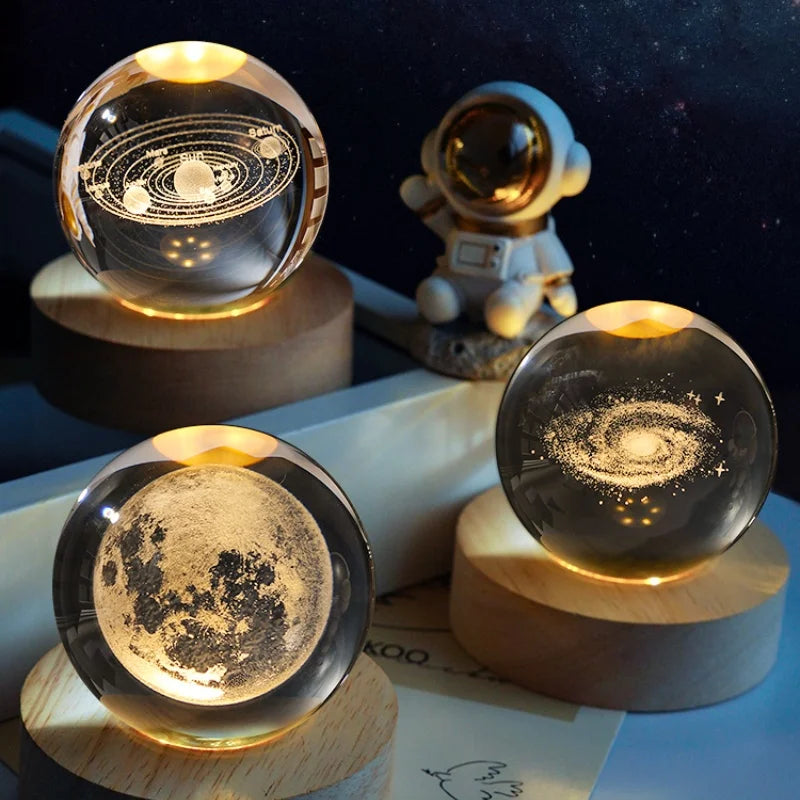 3D Galaxy Crystal Ball Lamp