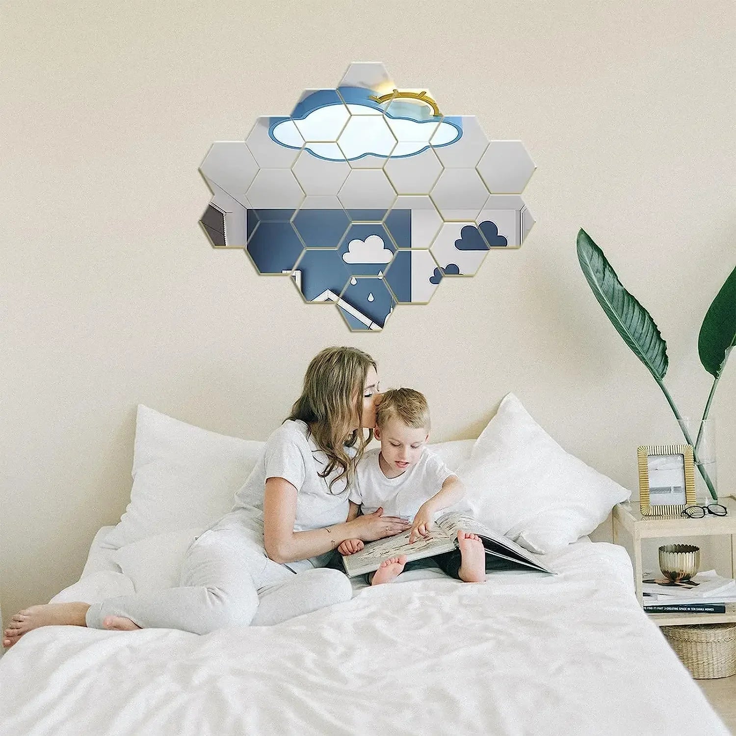 3D Hexagon Acrylic Mirror Wall Stickers