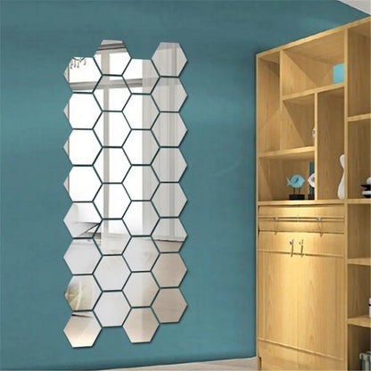 3D Hexagon Acrylic Mirror Wall Stickers