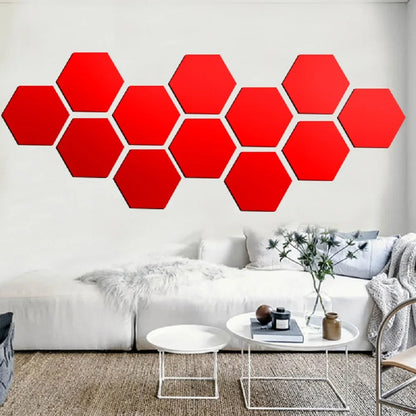 3D Hexagon Acrylic Mirror Wall Stickers