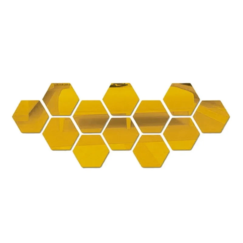 3D Hexagon Acrylic Mirror Wall Stickers