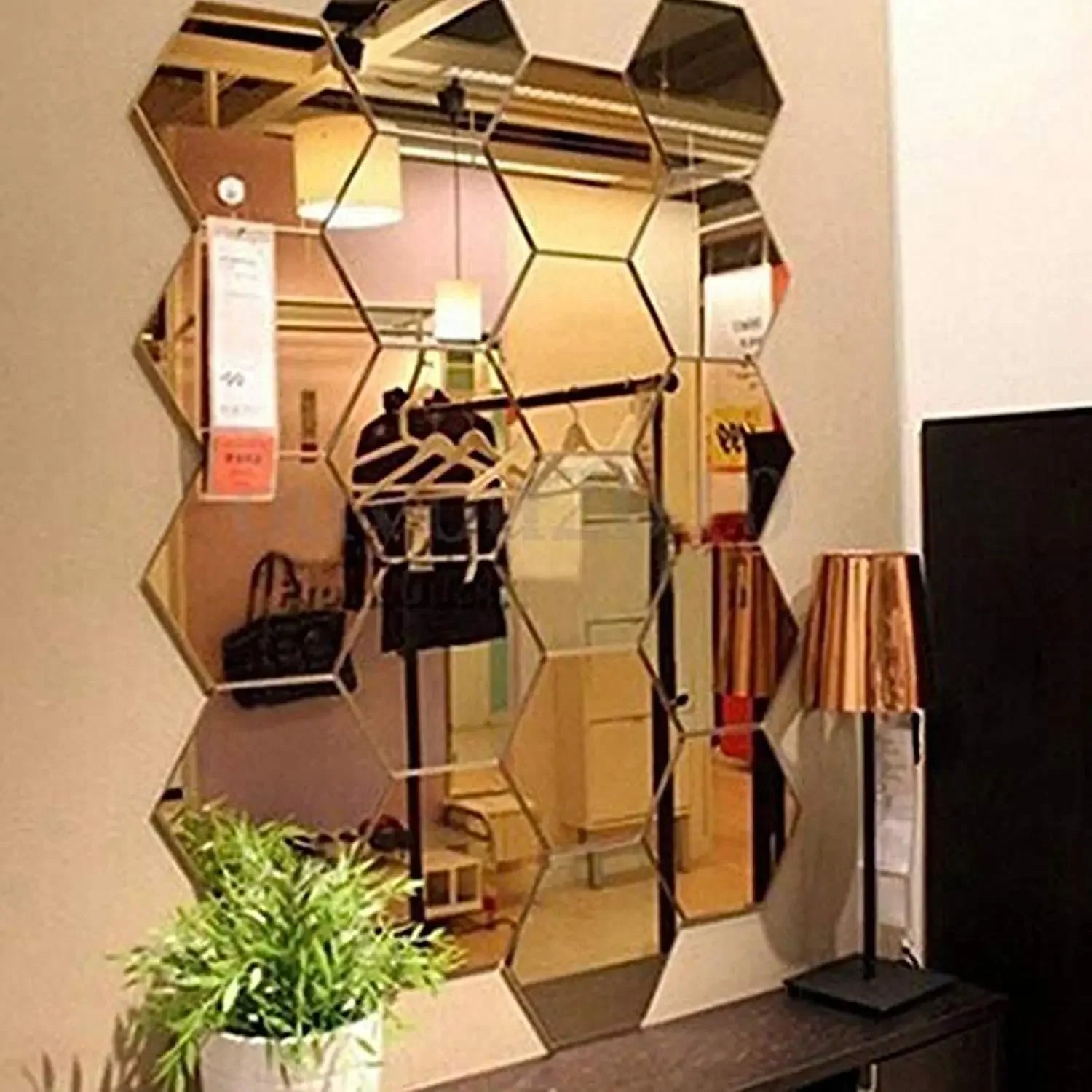 3D Hexagon Acrylic Mirror Wall Stickers