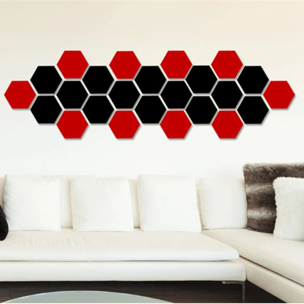 3D Hexagon Mirror Wall Stickers