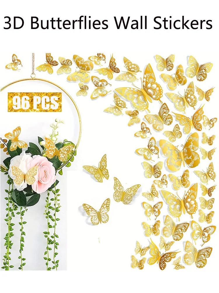 3D Hollow Butterfly Wall Stickers