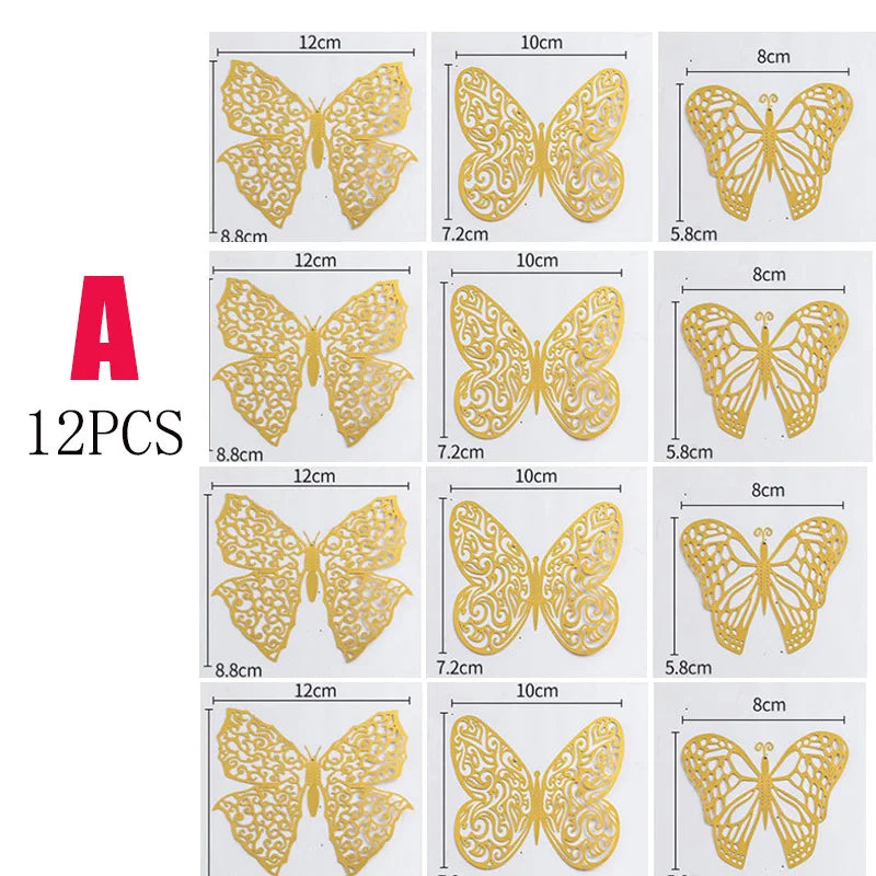 3D Hollow Butterfly Wall Stickers