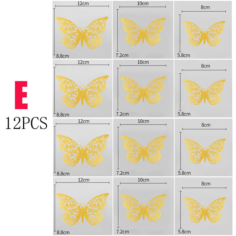 3D Hollow Butterfly Wall Stickers