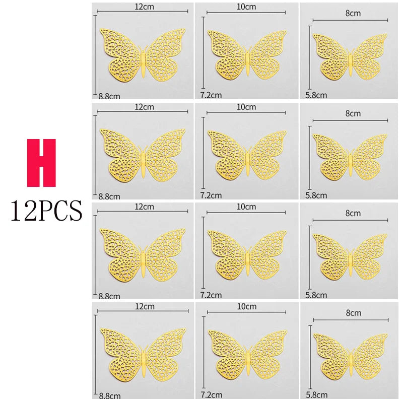 3D Hollow Butterfly Wall Stickers