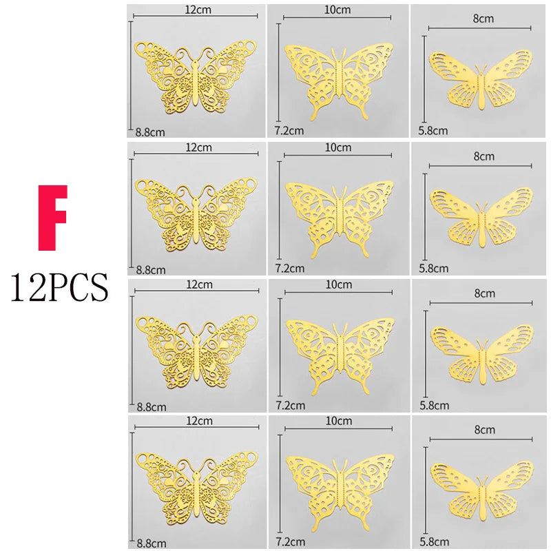 3D Hollow Butterfly Wall Stickers