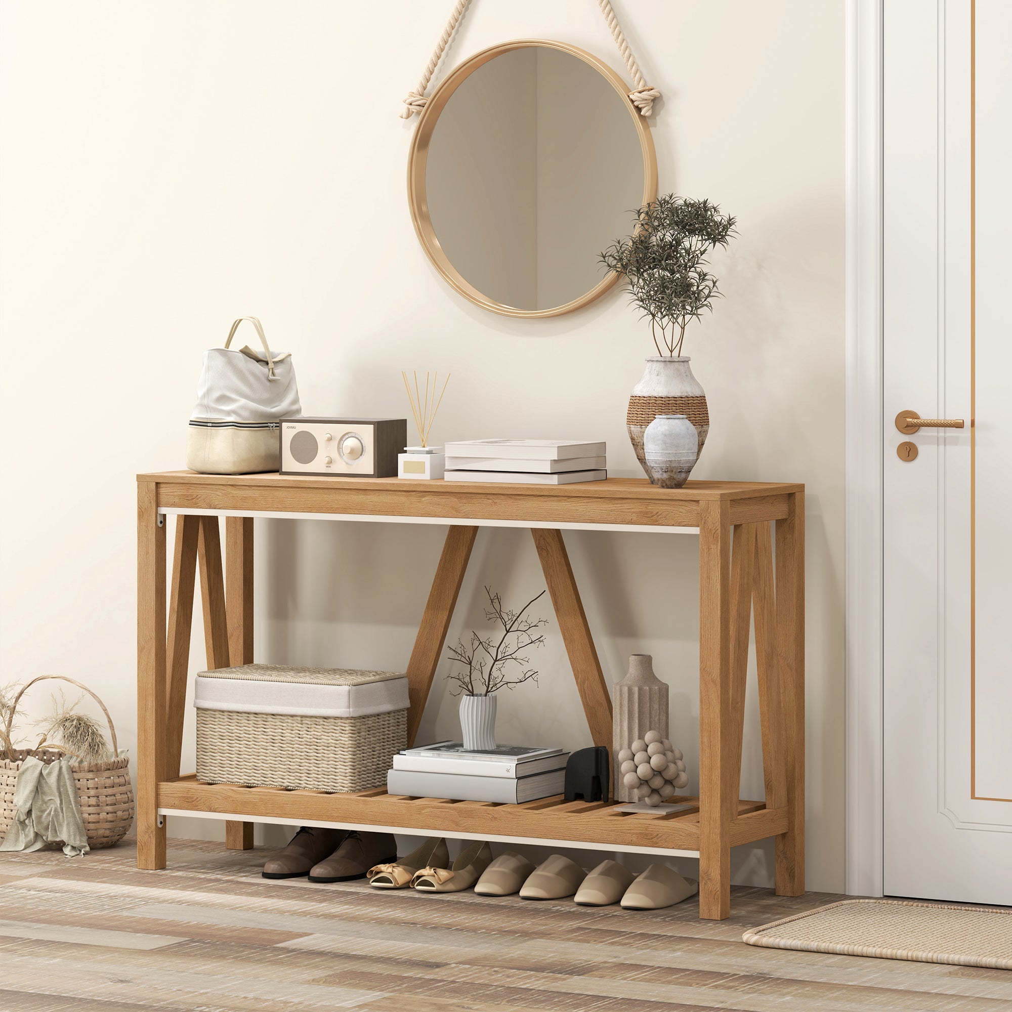 Retro Wood Console Table