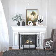 Pantalla Plegable de 3 Paneles para Chimenea con 2 Puertas Magnéticas y Juego de Herramientas para Chimenea