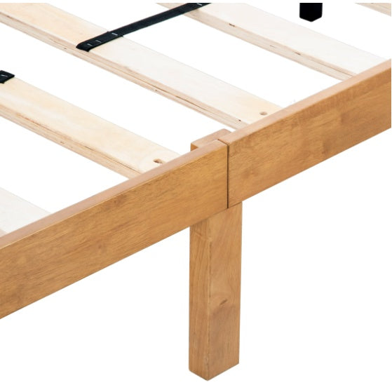 Estructura de Cama Plataforma de Madera Tamaño Queen, No Se Necesita Resorte de Caja, Soporte Fuerte de Láminas de Madera, Ensamblaje Fácil