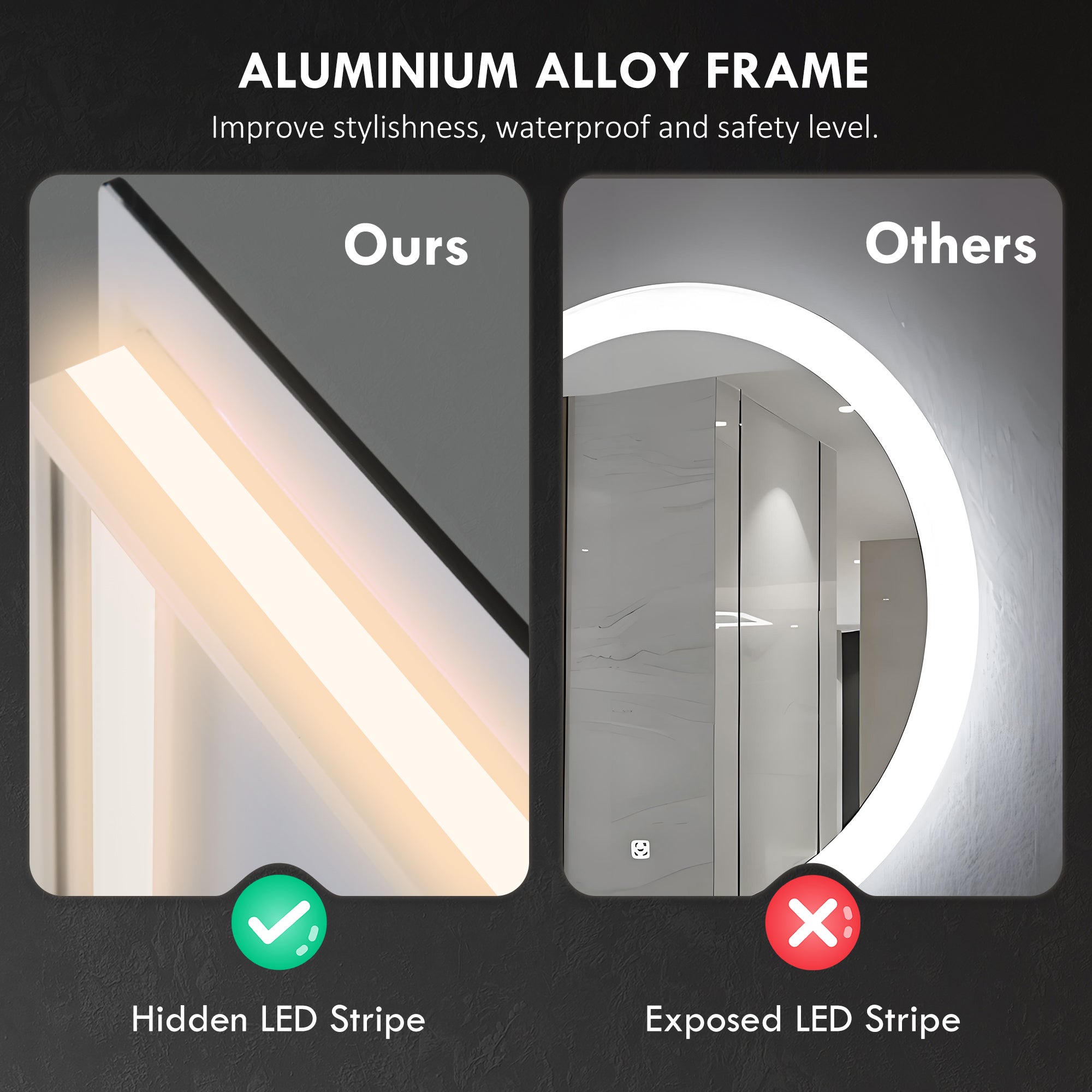 Backlit Anti-Fog Bathroom Mirror