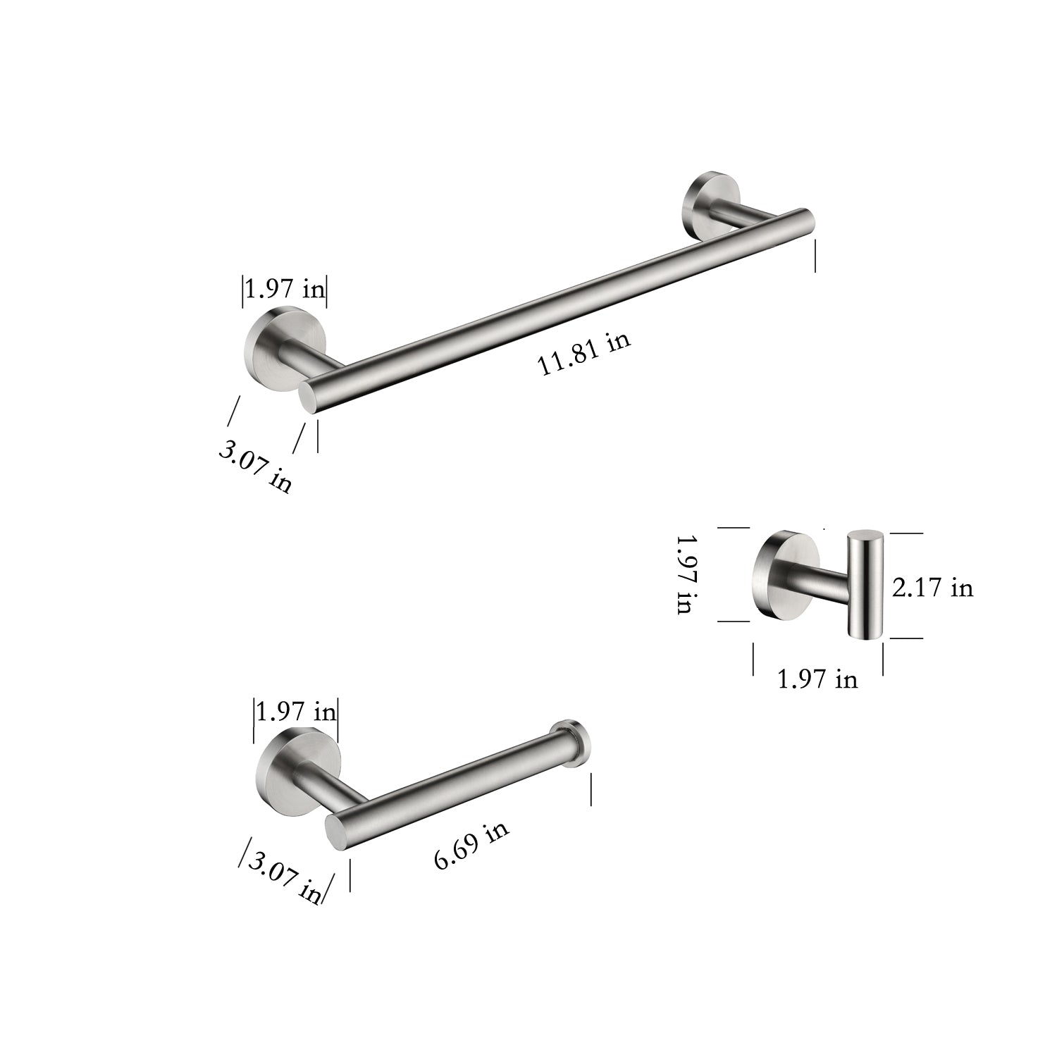 Conjunto de 3 Piezas de Perchas y Perchas para Toallas de Baño