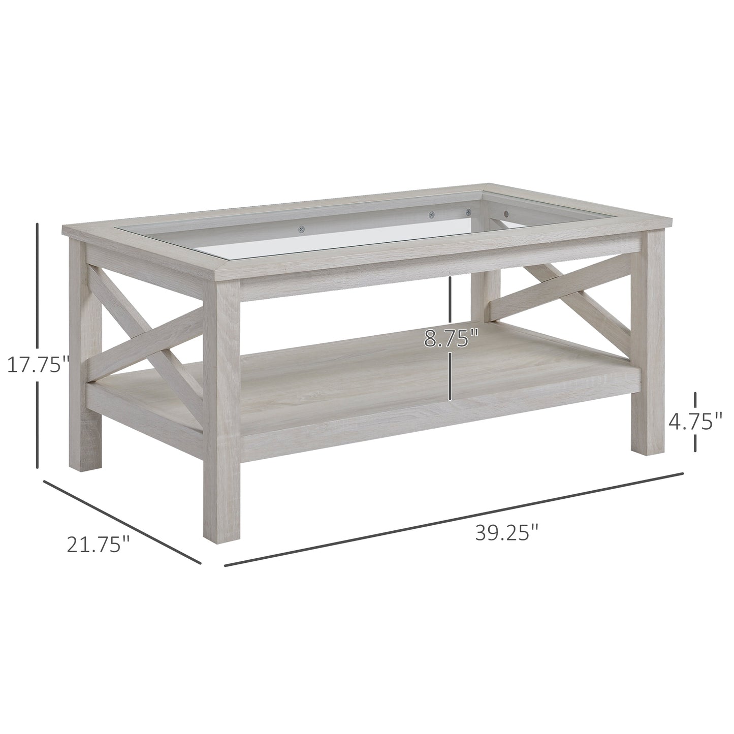 Coffee Table with Tempered Tabletop
