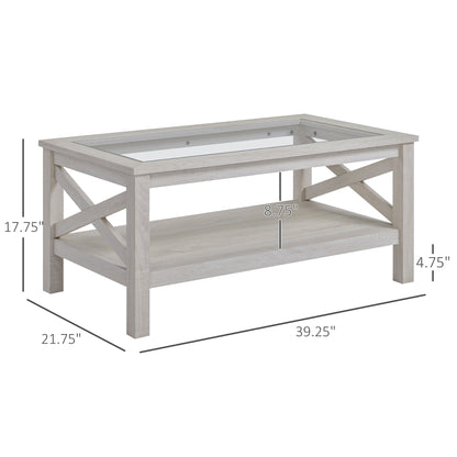 Coffee Table with Tempered Tabletop