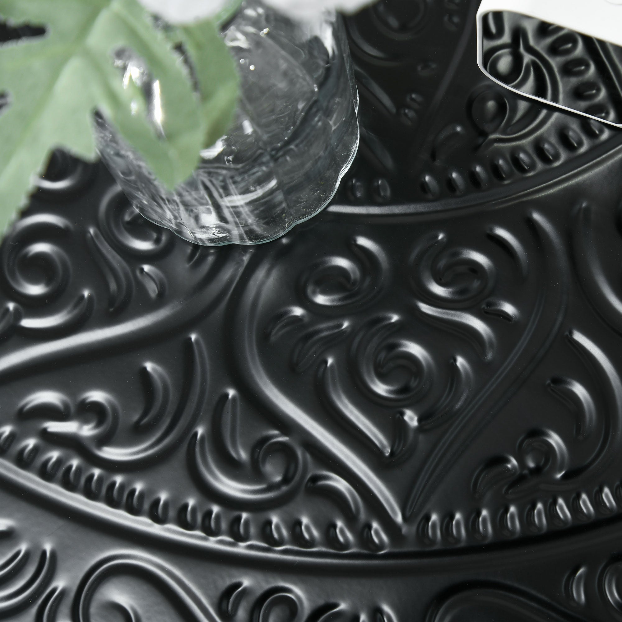 Black Hammered Tray Table