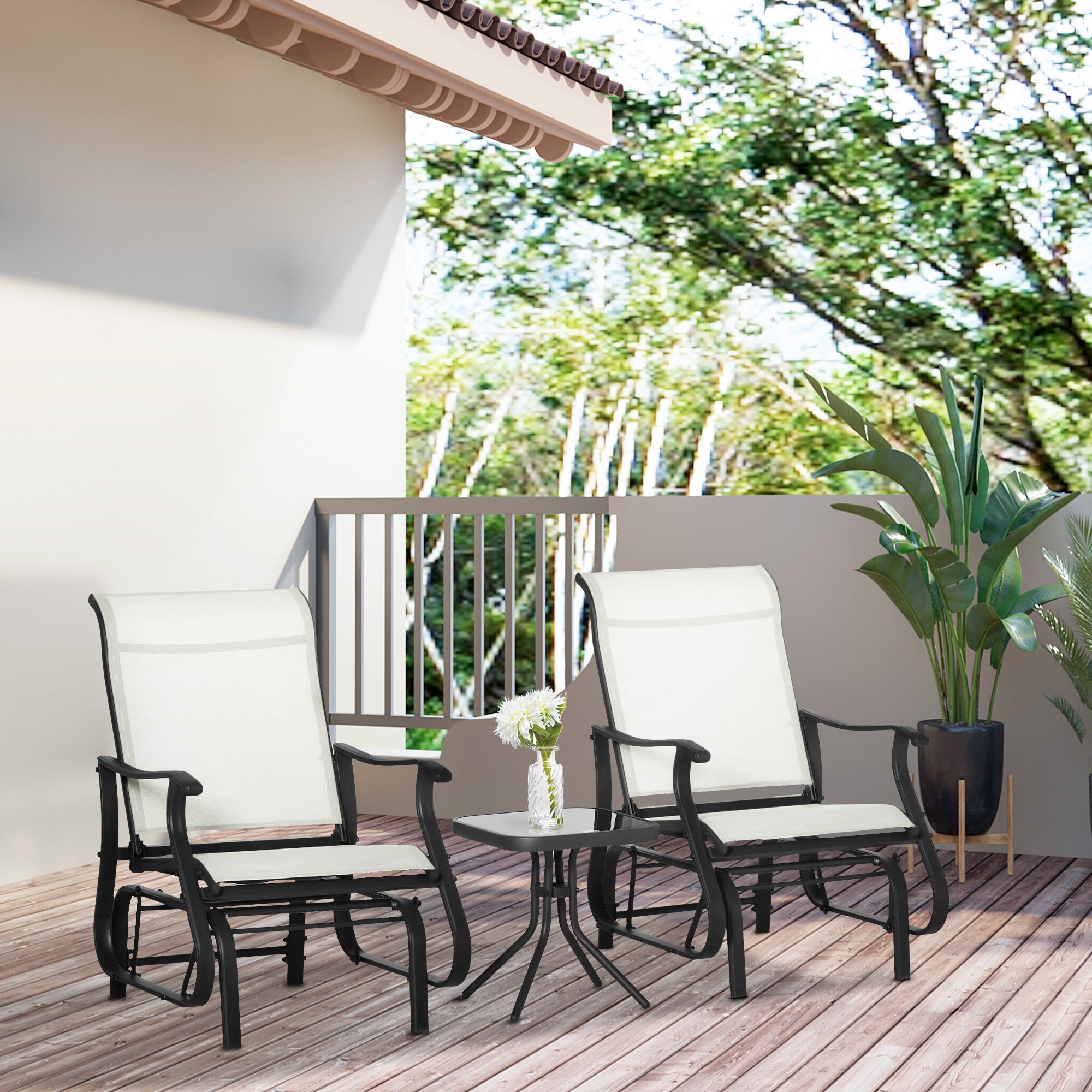 Conjunto de Columpios de Exterior de 3 Piezas Conjunto Bistró con Marco