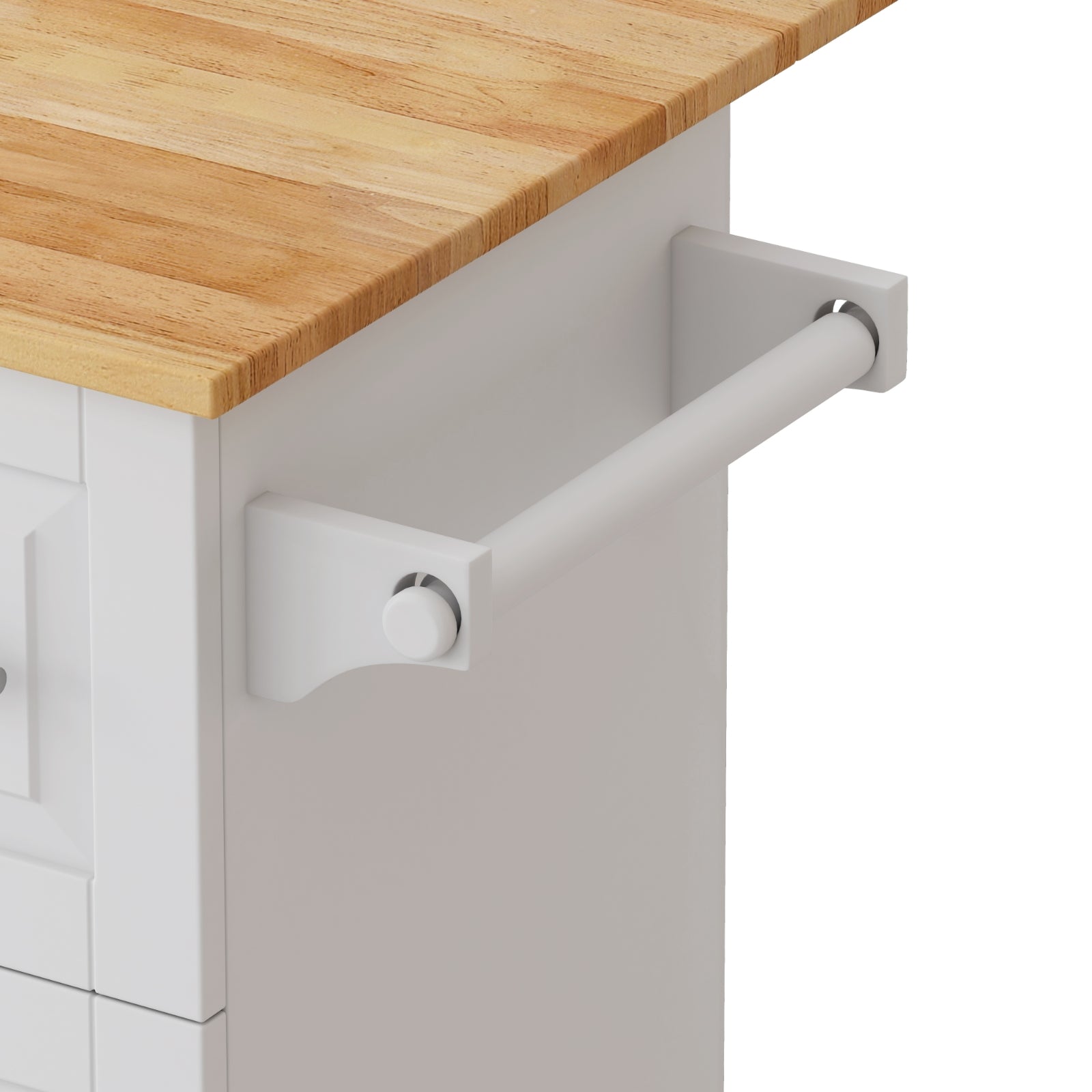 Carrito de Isla de Cocina con Gabinete, 3 Cajones, Estante para Especias, Estante para Toallas, 43.31 de Ancho