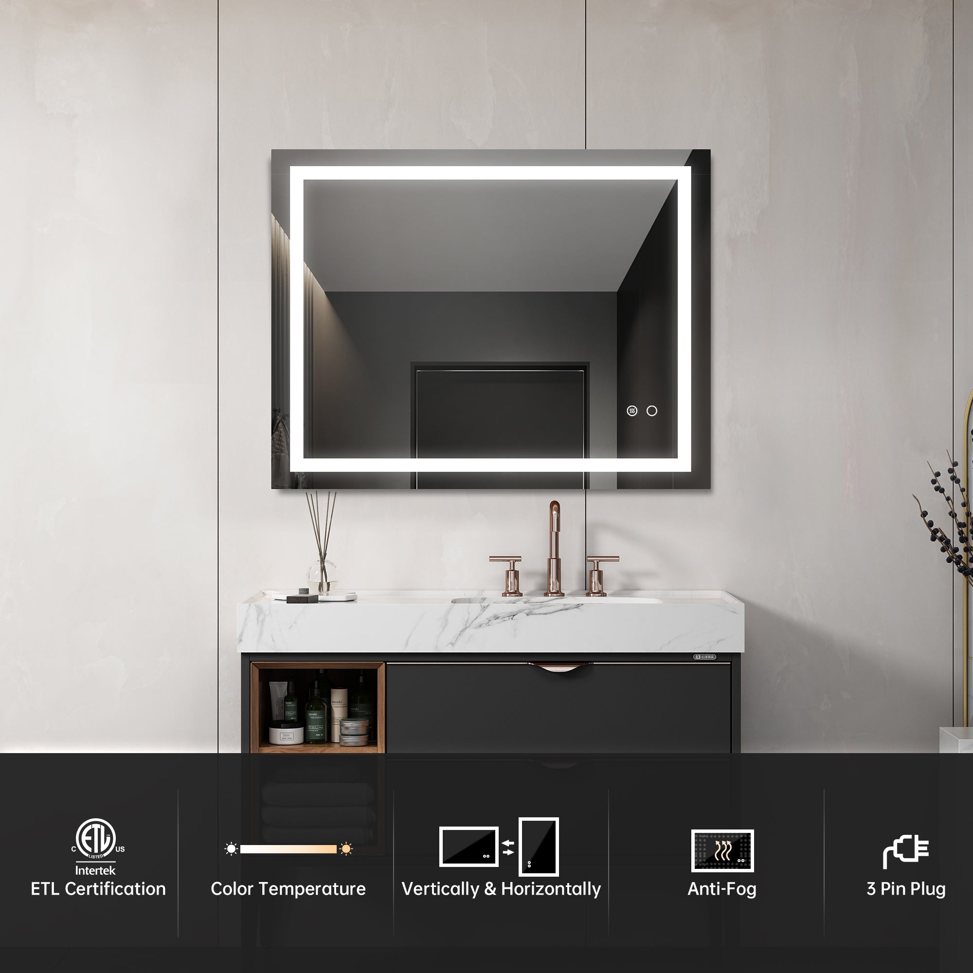 LED Touch Control Mirror