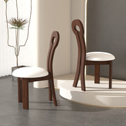 Walnut Leather Dining Chairs
