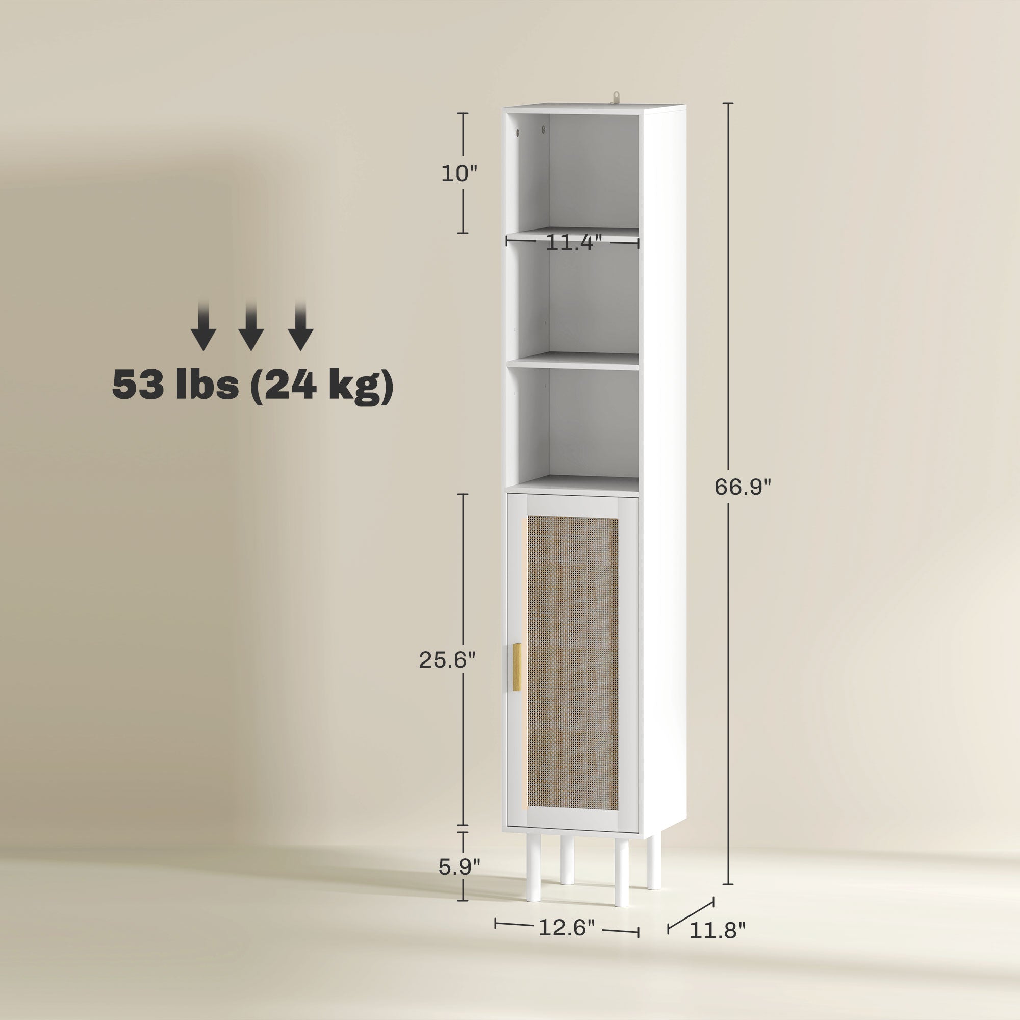 Rattan Door Bathroom Cabinet