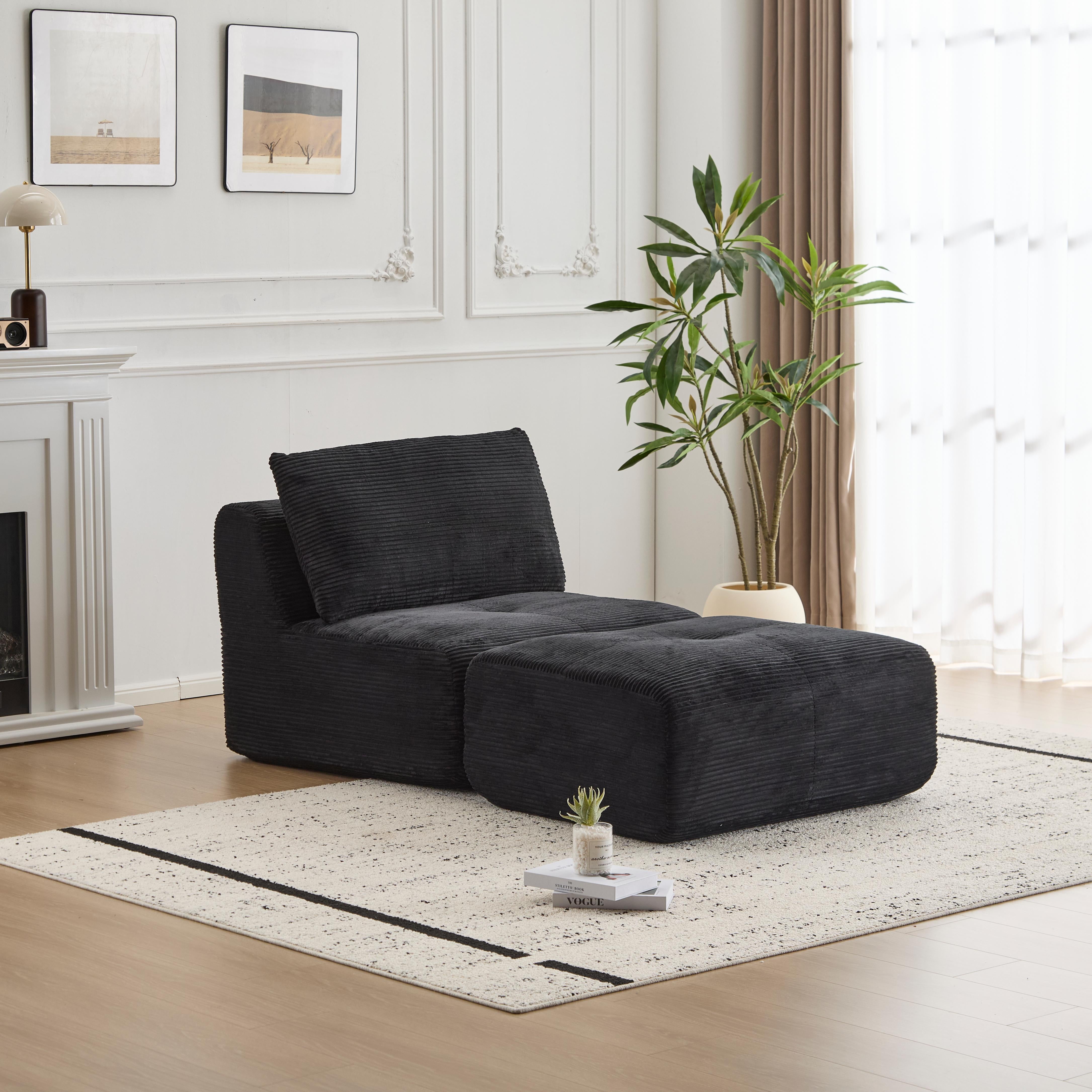Sofá Comprimido de Espuma de Memoria Moderna, Sofá Seccional Grande de 2 Plazas para Sala de Estar, Sofá Seccional Modular Nube Amigable con Mascotas, Tela de Corduroy, Loveseat Extra Profundo, Sin Ensamblaje Requerido, Beige