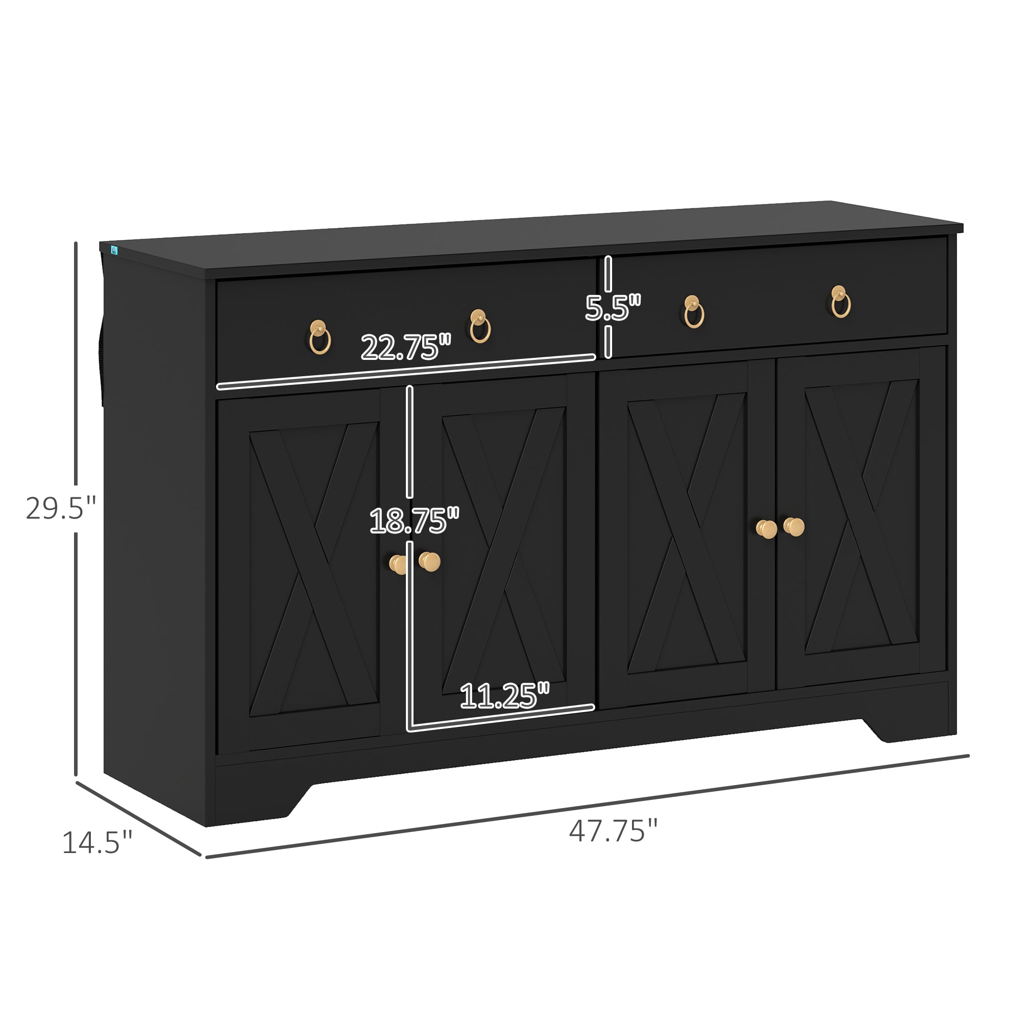 Black Farmhouse Buffet Cabinet