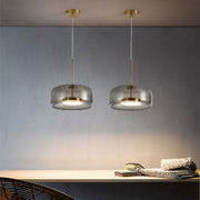 Cognac Glass Disc Chandelier