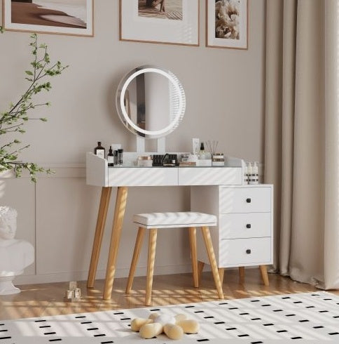 White Glass Vanity Table