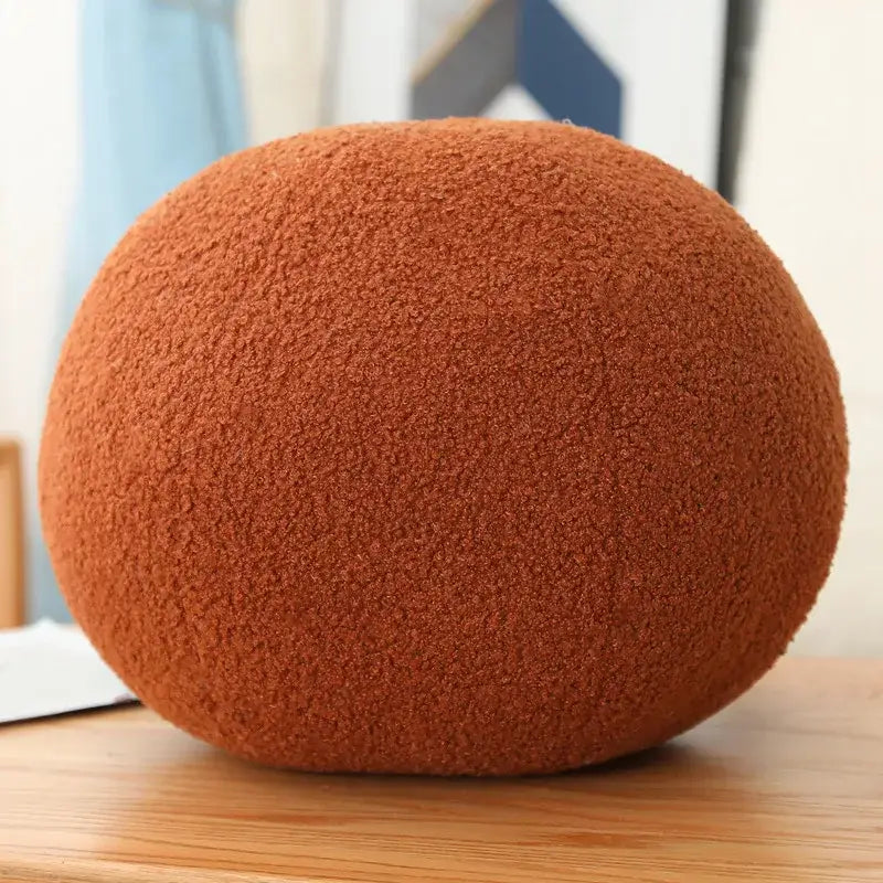 A plush round orange flower decor nordic cushion with soft textured fabric from decorbites 3d flower set