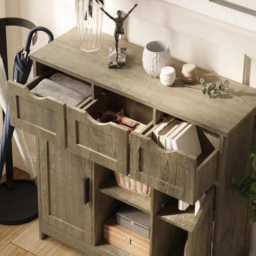 Gabinetes de Almacenamiento,Gabinete de Piso de Madera,con Cajones y Estantes Gabinetes de Almacenamiento,Gabinete de Énfasis para Sala de Estar,Dormitorio,Muebles de Baño Decoración del Hogar