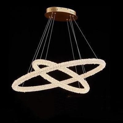 Crystal Ring Chandelier 100cm Tiered Design