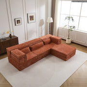 Orange Modular Sofa Ottoman
