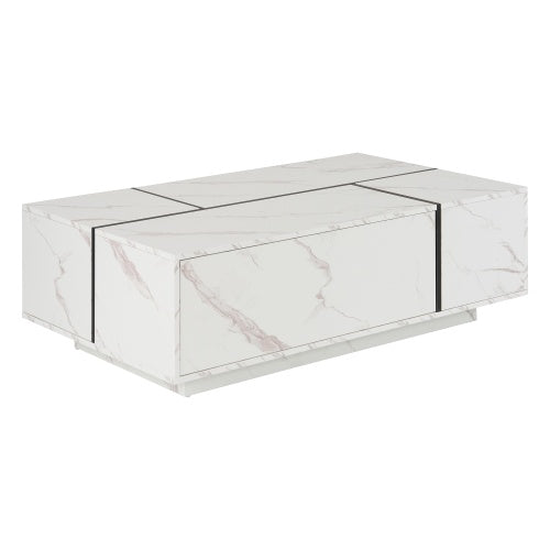 Mesa de Centro Rectangular con Tapa Deslizante, 2 Cajones y 2 Almacenamientos Ocultos para Sala de Estar 47.2