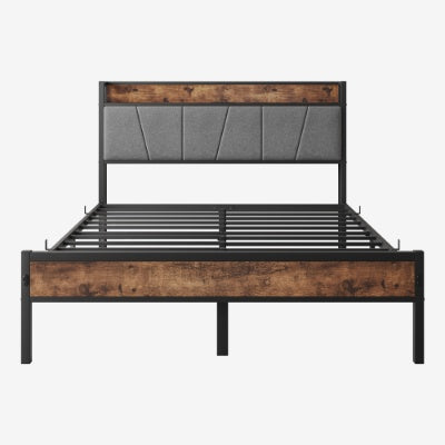 Vintage Brown Platform Bed