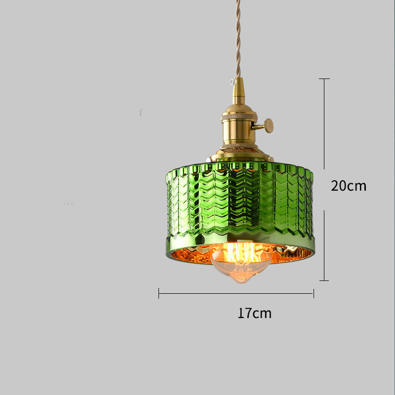 Copper Glass Chandelier Retro Style Multi-Size
