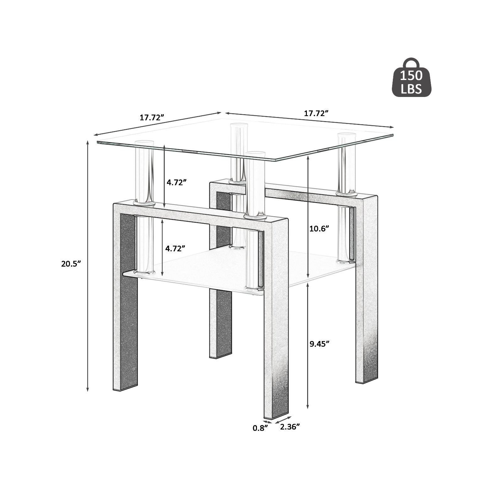 Black Accented Glass Table
