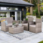 4 Piece Wicker Patio Furniture Set