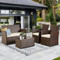 4 Piece Wicker Patio Furniture Set