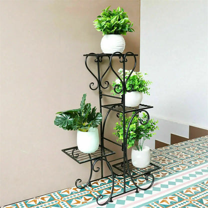 4-Tier Metal Plant Stand - Indoor/Outdoor Display