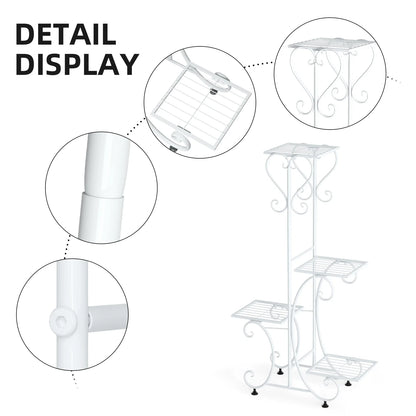 4-Tier Metal Plant Stand - Indoor/Outdoor Display