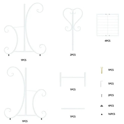 White wrought iron 4-tier metal plant stand with ornate scrollwork for indoor outdoor display by decorbites